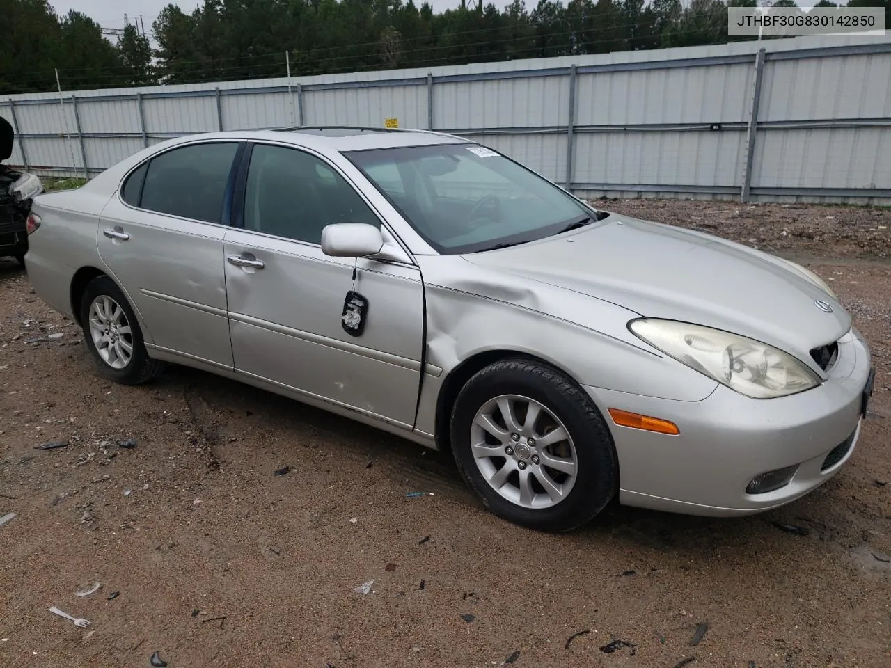 2003 Lexus Es 300 VIN: JTHBF30G830142850 Lot: 72951304