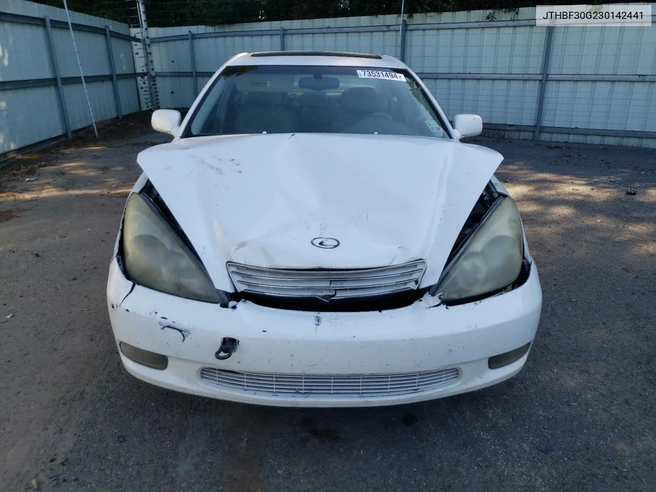 2003 Lexus Es 300 VIN: JTHBF30G230142441 Lot: 73531494