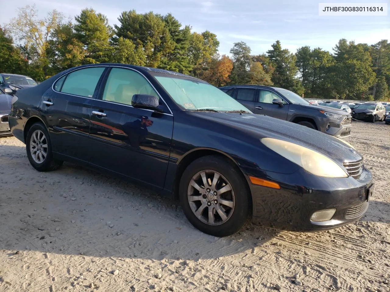 2003 Lexus Es 300 VIN: JTHBF30G830116314 Lot: 74716774