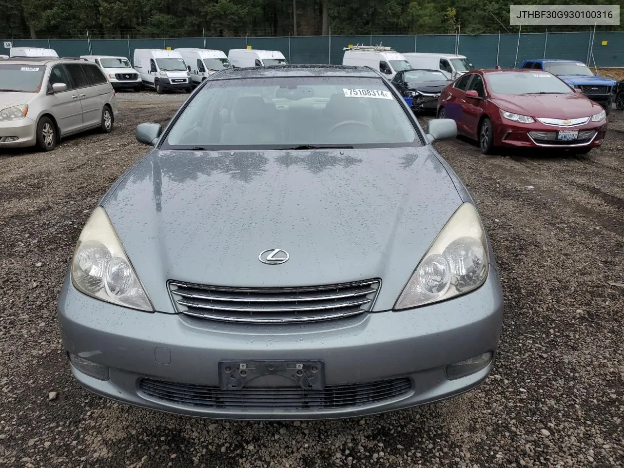 2003 Lexus Es 300 VIN: JTHBF30G930100316 Lot: 75108314