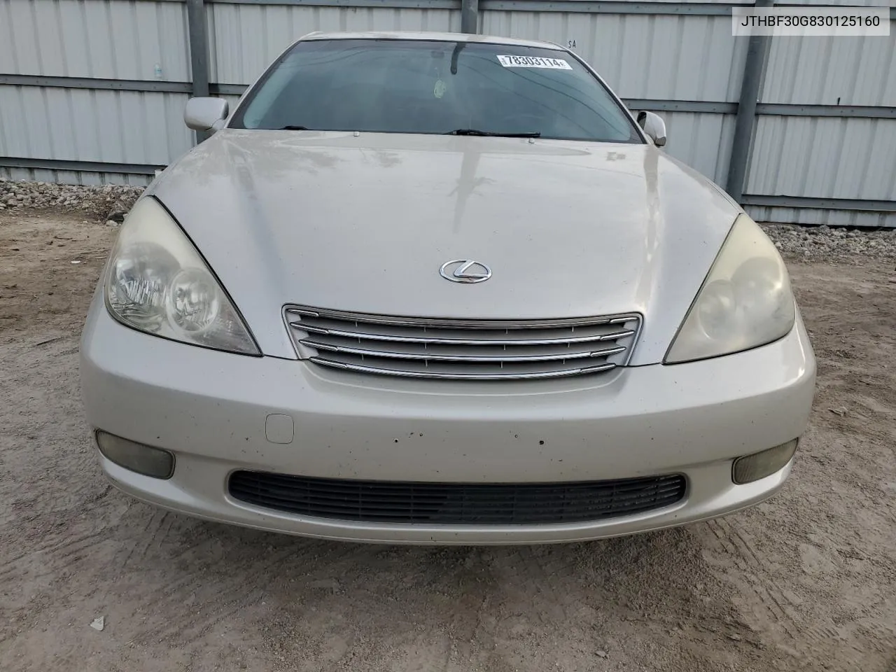 2003 Lexus Es 300 VIN: JTHBF30G830125160 Lot: 78303114