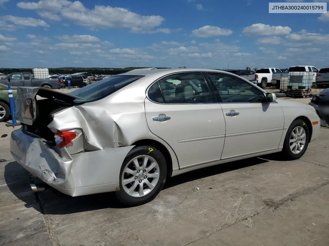 2004 Lexus Es 330 VIN: JTHBA30G240015799 Lot: 65534984