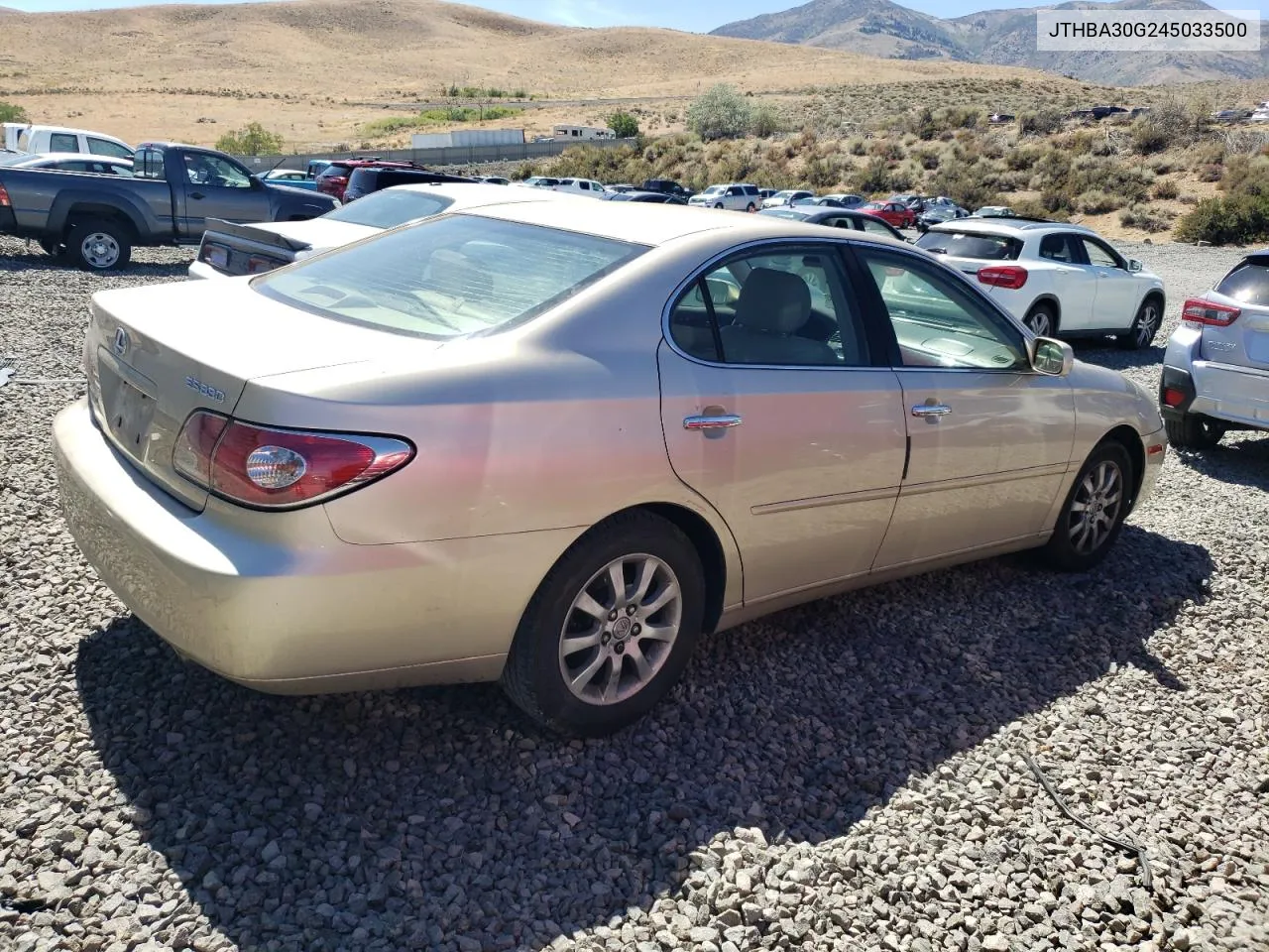 2004 Lexus Es 330 VIN: JTHBA30G245033500 Lot: 68818484