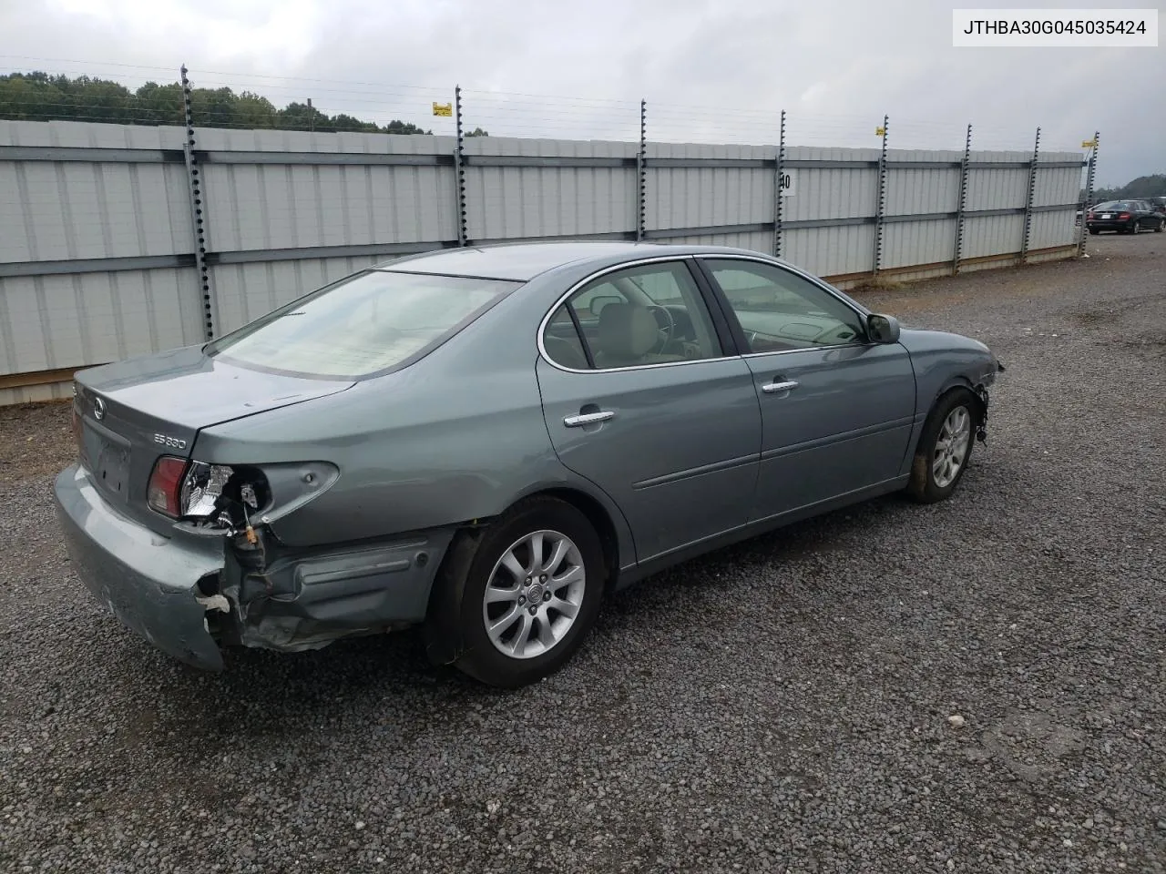 2004 Lexus Es 330 VIN: JTHBA30G045035424 Lot: 72003944