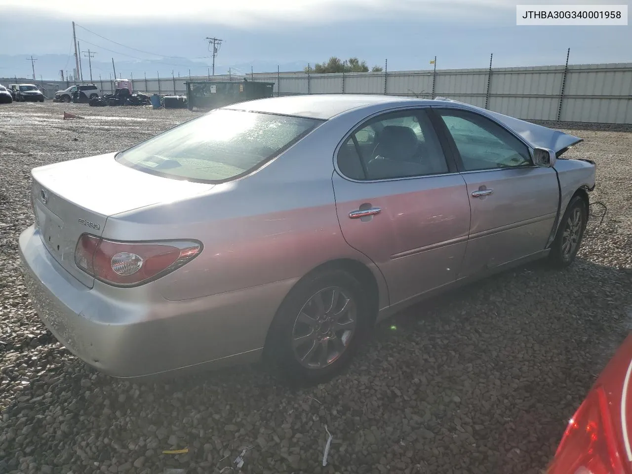 2004 Lexus Es 330 VIN: JTHBA30G340001958 Lot: 72187464