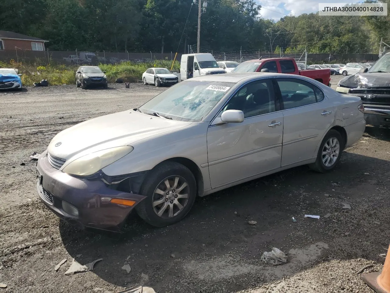 2004 Lexus Es 330 VIN: JTHBA30G040014828 Lot: 74508664