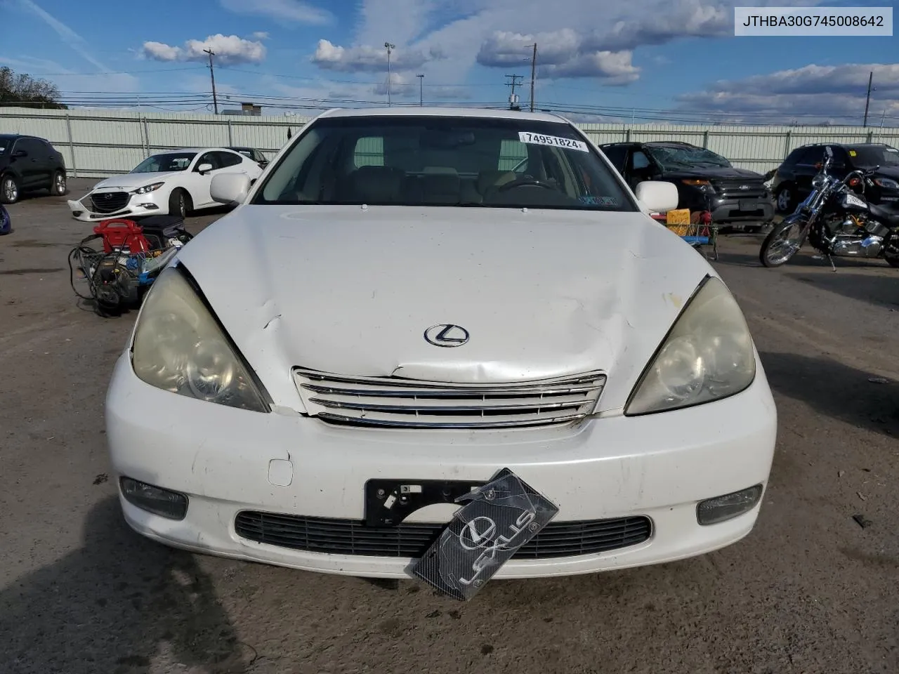 2004 Lexus Es 330 VIN: JTHBA30G745008642 Lot: 74951824