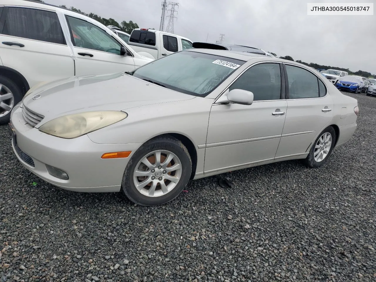 2004 Lexus Es 330 VIN: JTHBA30G545018747 Lot: 75124164