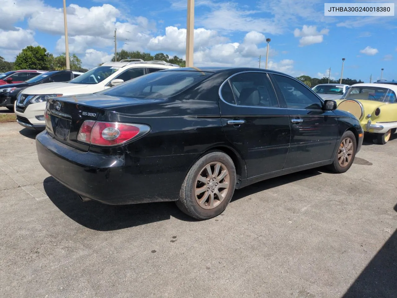 2004 Lexus Es 330 VIN: JTHBA30G240018380 Lot: 75427194