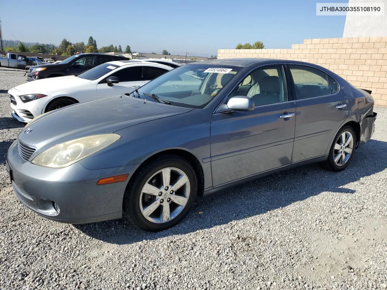 2005 Lexus Es 330 VIN: JTHBA30G355108190 Lot: 69524664