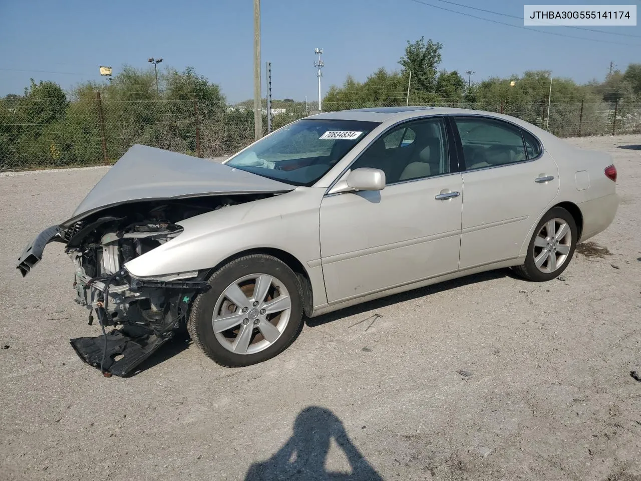 2005 Lexus Es 330 VIN: JTHBA30G555141174 Lot: 70834834