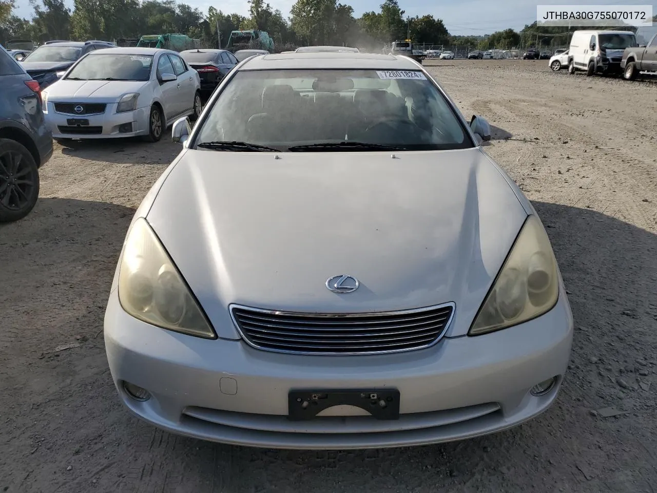 2005 Lexus Es 330 VIN: JTHBA30G755070172 Lot: 72801824