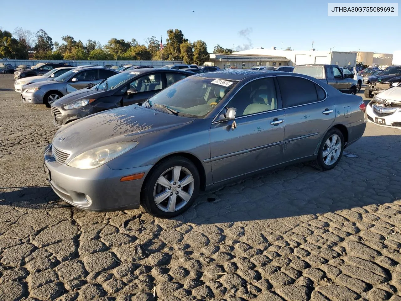 2005 Lexus Es 330 VIN: JTHBA30G755089692 Lot: 74713674