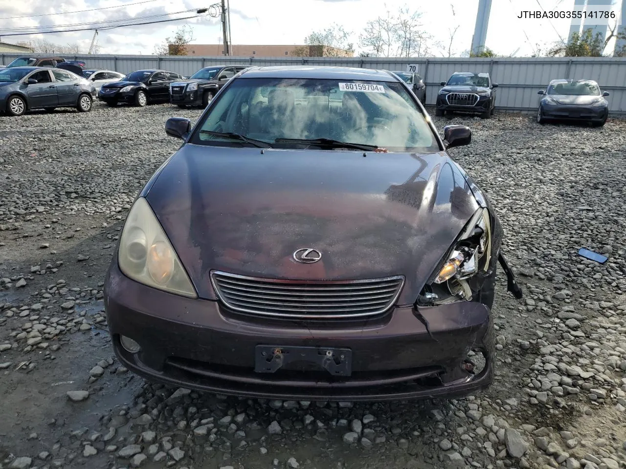 2005 Lexus Es 330 VIN: JTHBA30G355141786 Lot: 80159704