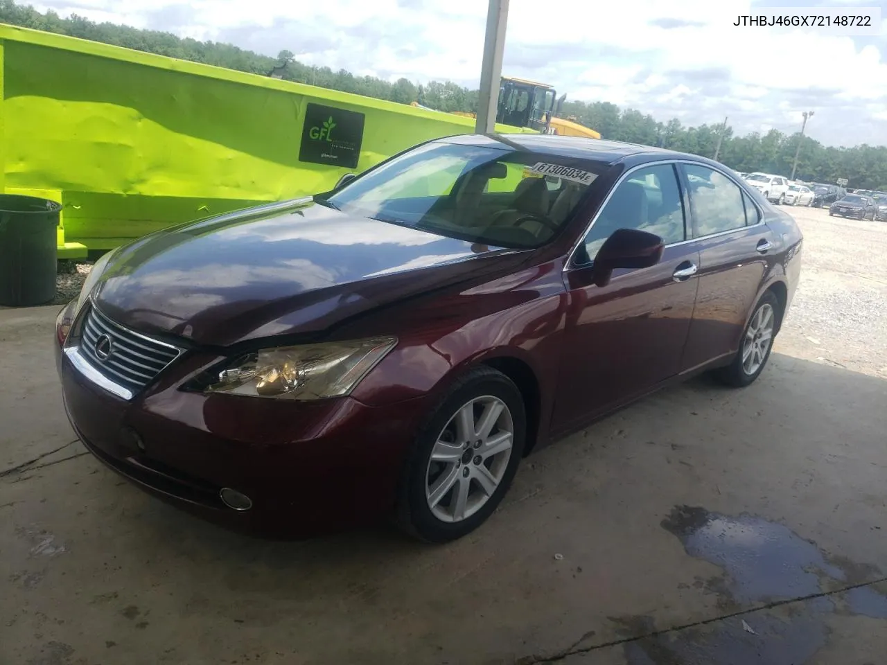 2007 Lexus Es 350 VIN: JTHBJ46GX72148722 Lot: 61306034