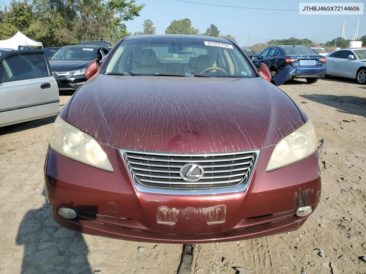 2007 Lexus Es 350 VIN: JTHBJ46GX72144606 Lot: 67452794