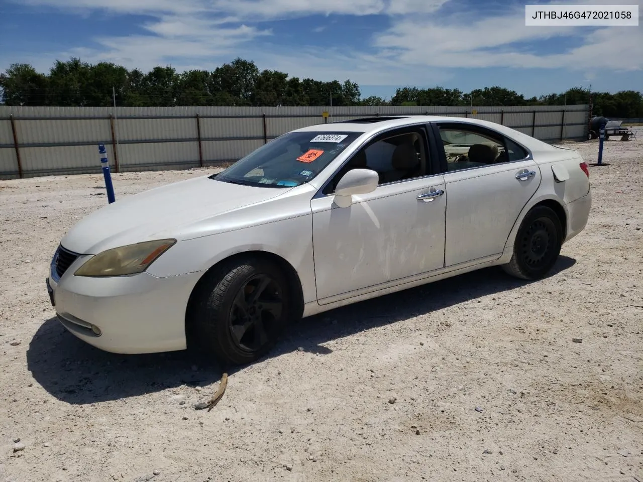 2007 Lexus Es 350 VIN: JTHBJ46G472021058 Lot: 67606374