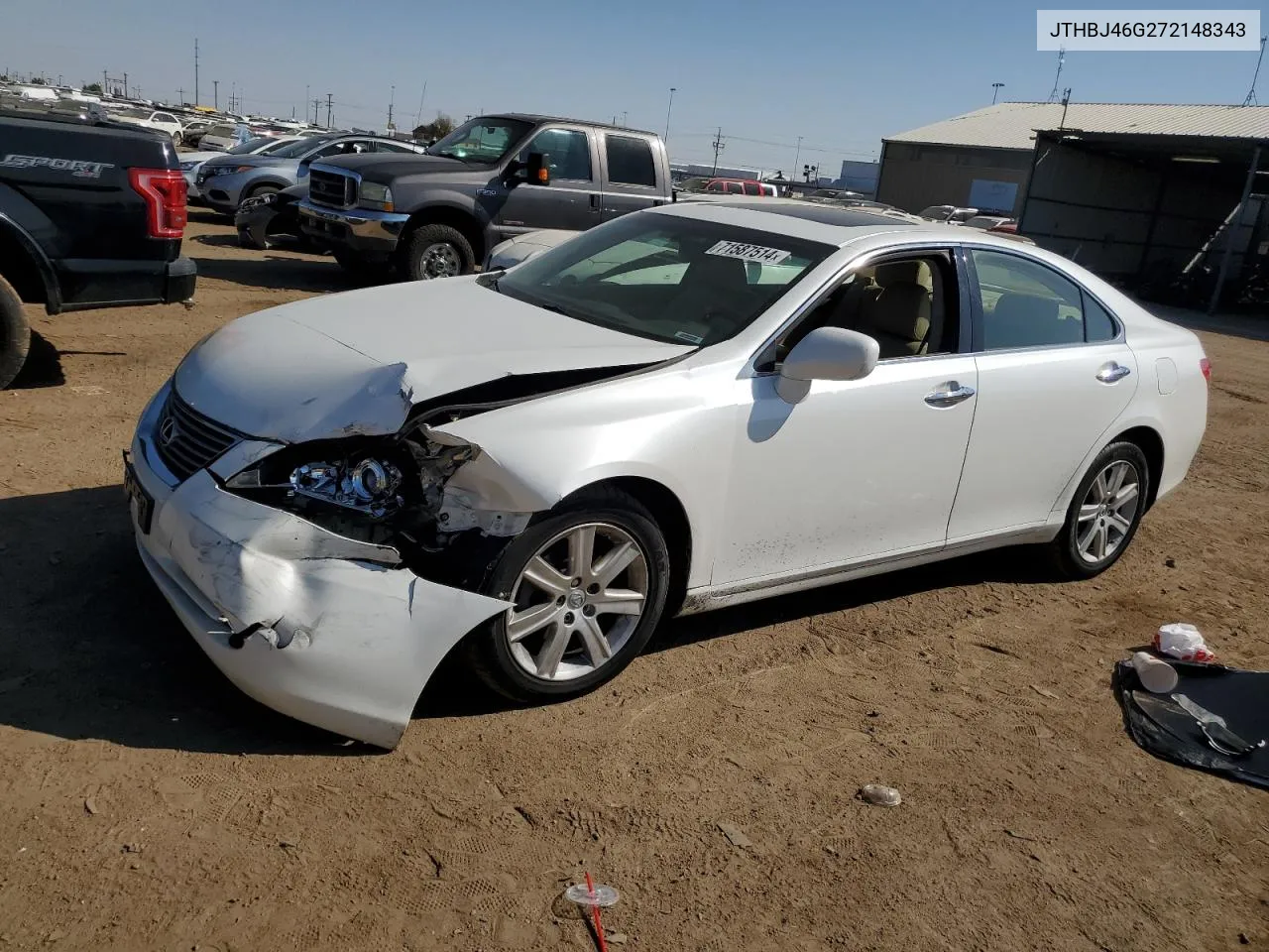 2007 Lexus Es 350 VIN: JTHBJ46G272148343 Lot: 71587514