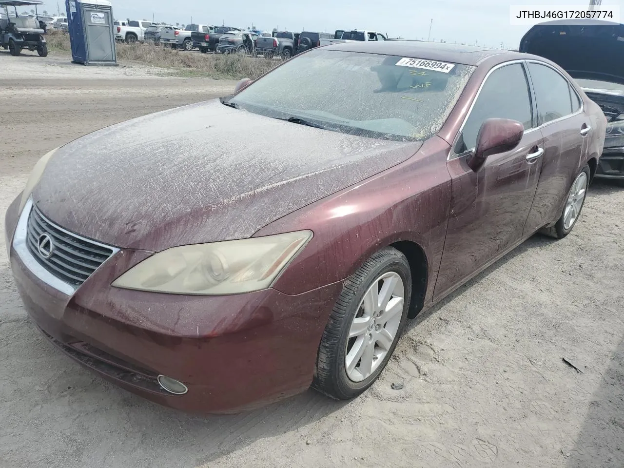 2007 Lexus Es 350 VIN: JTHBJ46G172057774 Lot: 75166994