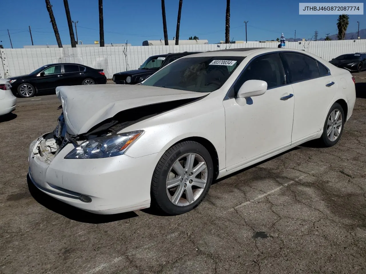 2007 Lexus Es 350 VIN: JTHBJ46G872087774 Lot: 80370034