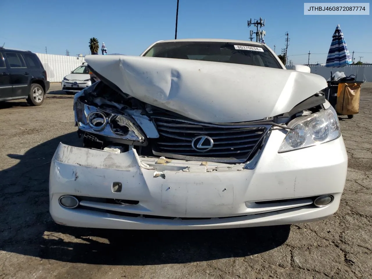 2007 Lexus Es 350 VIN: JTHBJ46G872087774 Lot: 80370034