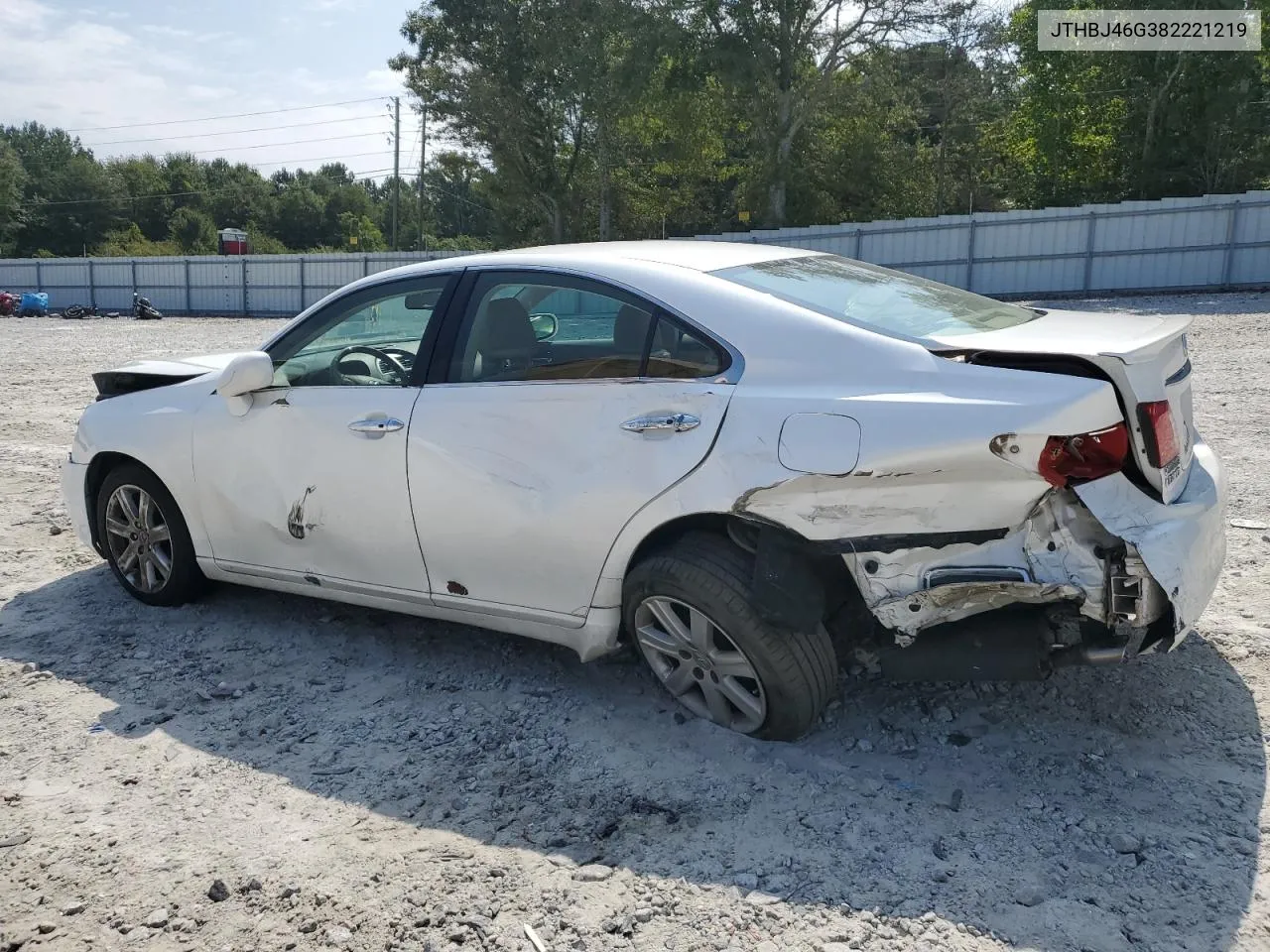 2008 Lexus Es 350 VIN: JTHBJ46G382221219 Lot: 68131924