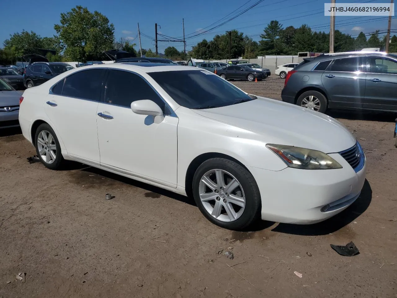 2008 Lexus Es 350 VIN: JTHBJ46G682196994 Lot: 70773694