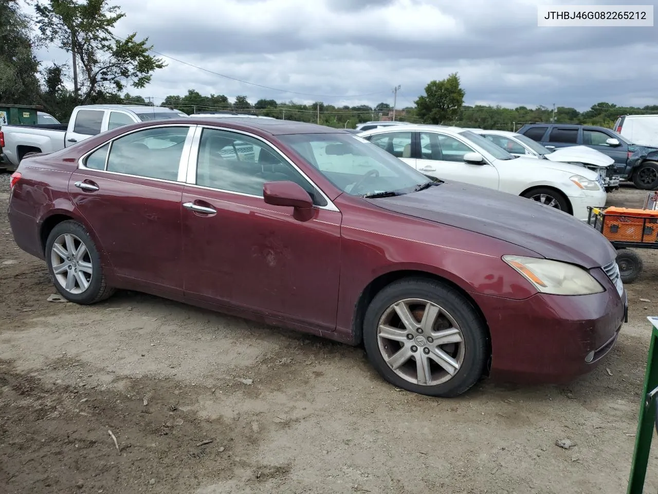 2008 Lexus Es 350 VIN: JTHBJ46G082265212 Lot: 71574774