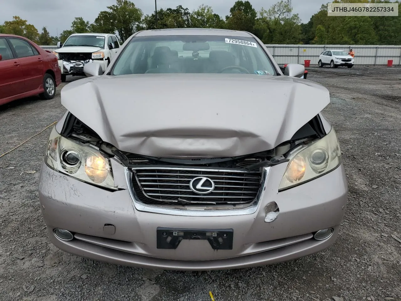 2008 Lexus Es 350 VIN: JTHBJ46G782257334 Lot: 72958864