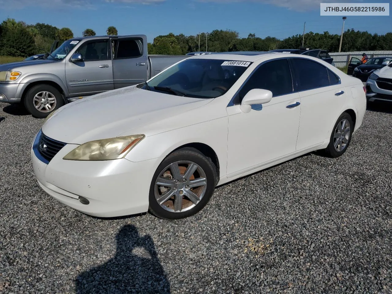 2008 Lexus Es 350 VIN: JTHBJ46G582215986 Lot: 73881014