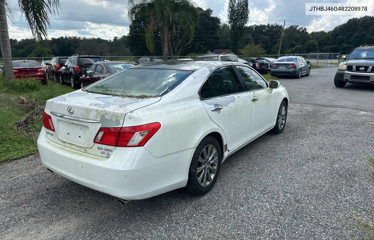 2008 Lexus Es 350 VIN: JTHBJ46G482208978 Lot: 74570454