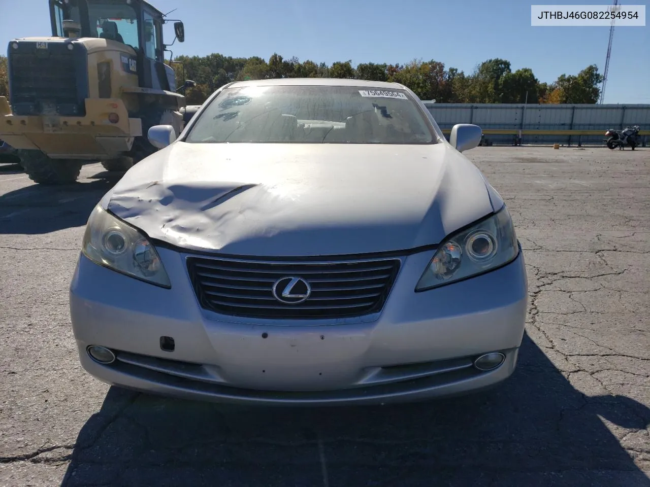 2008 Lexus Es 350 VIN: JTHBJ46G082254954 Lot: 75649564