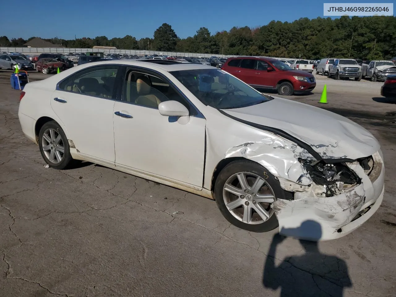 2008 Lexus Es 350 VIN: JTHBJ46G982265046 Lot: 77011494