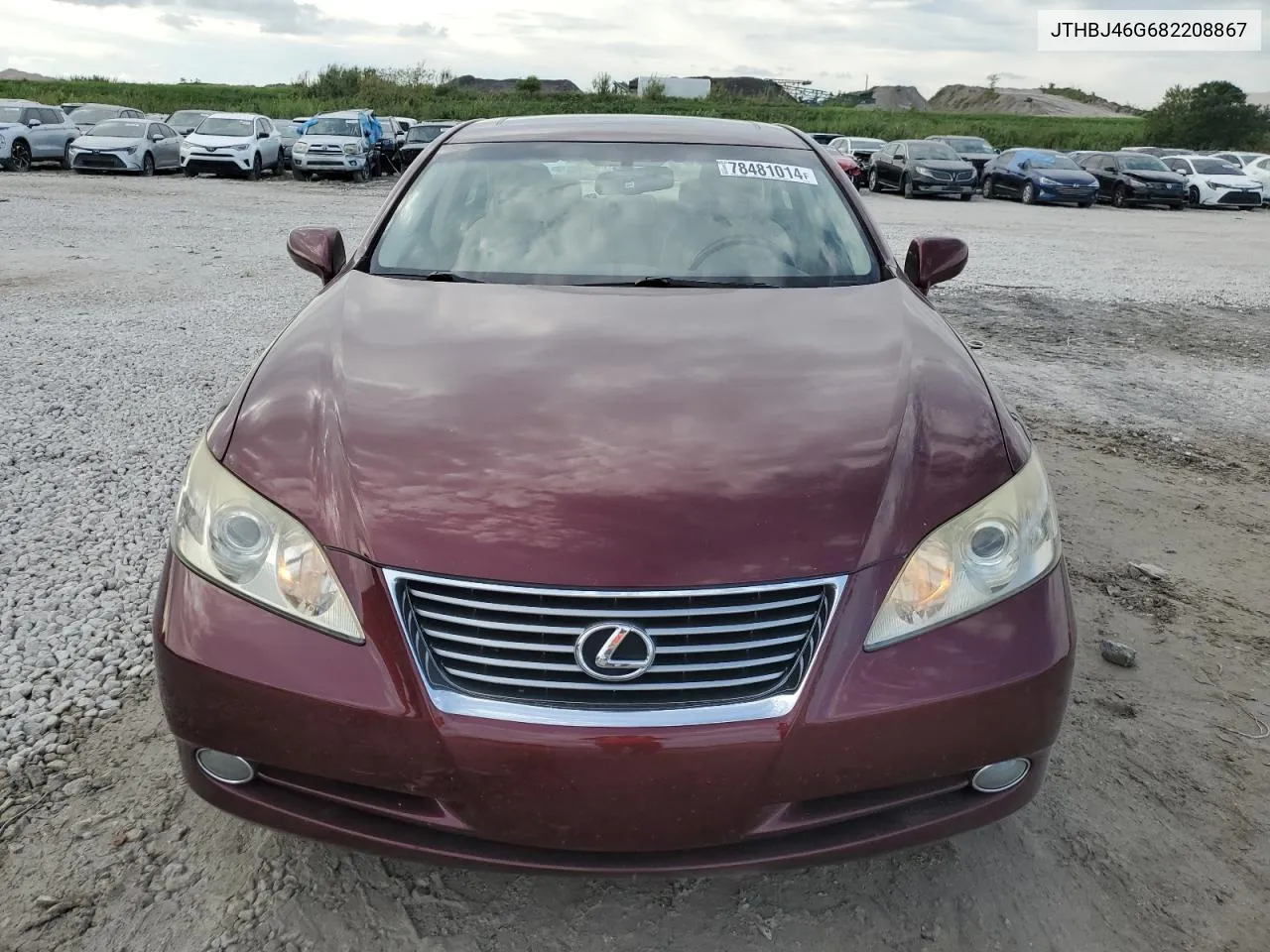 2008 Lexus Es 350 VIN: JTHBJ46G682208867 Lot: 78481014