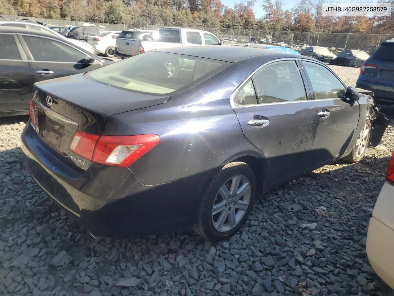 2008 Lexus Es 350 VIN: JTHBJ46G982258579 Lot: 78998984