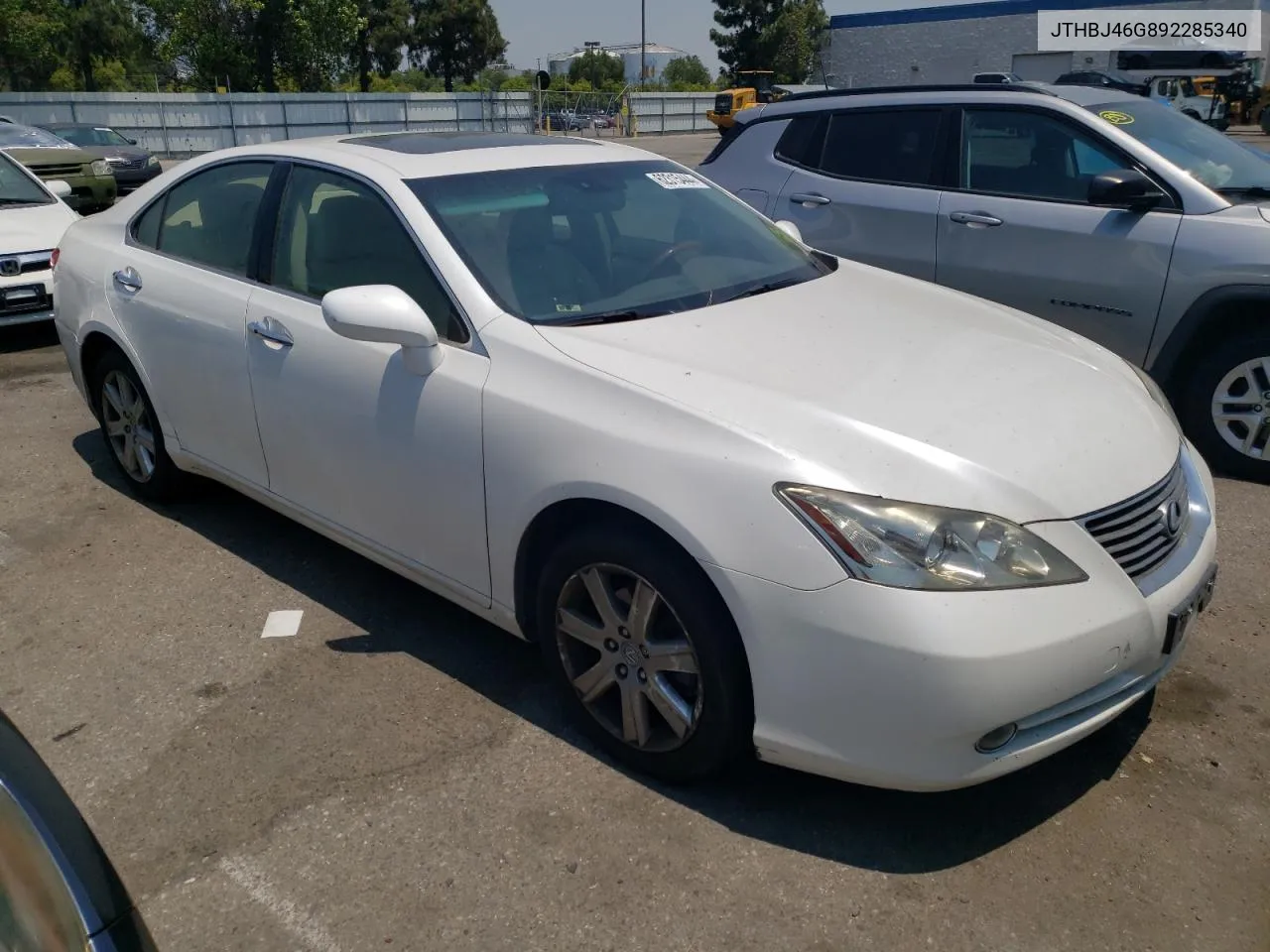 2009 Lexus Es 350 VIN: JTHBJ46G892285340 Lot: 62315444