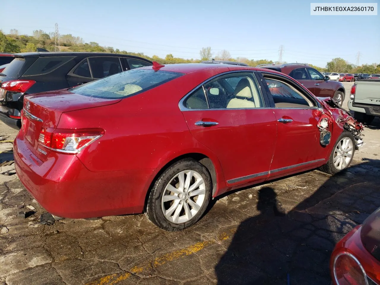 2010 Lexus Es 350 VIN: JTHBK1EGXA2360170 Lot: 74995784