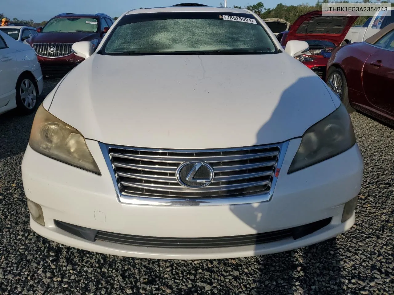 2010 Lexus Es 350 VIN: JTHBK1EG3A2354243 Lot: 75928804