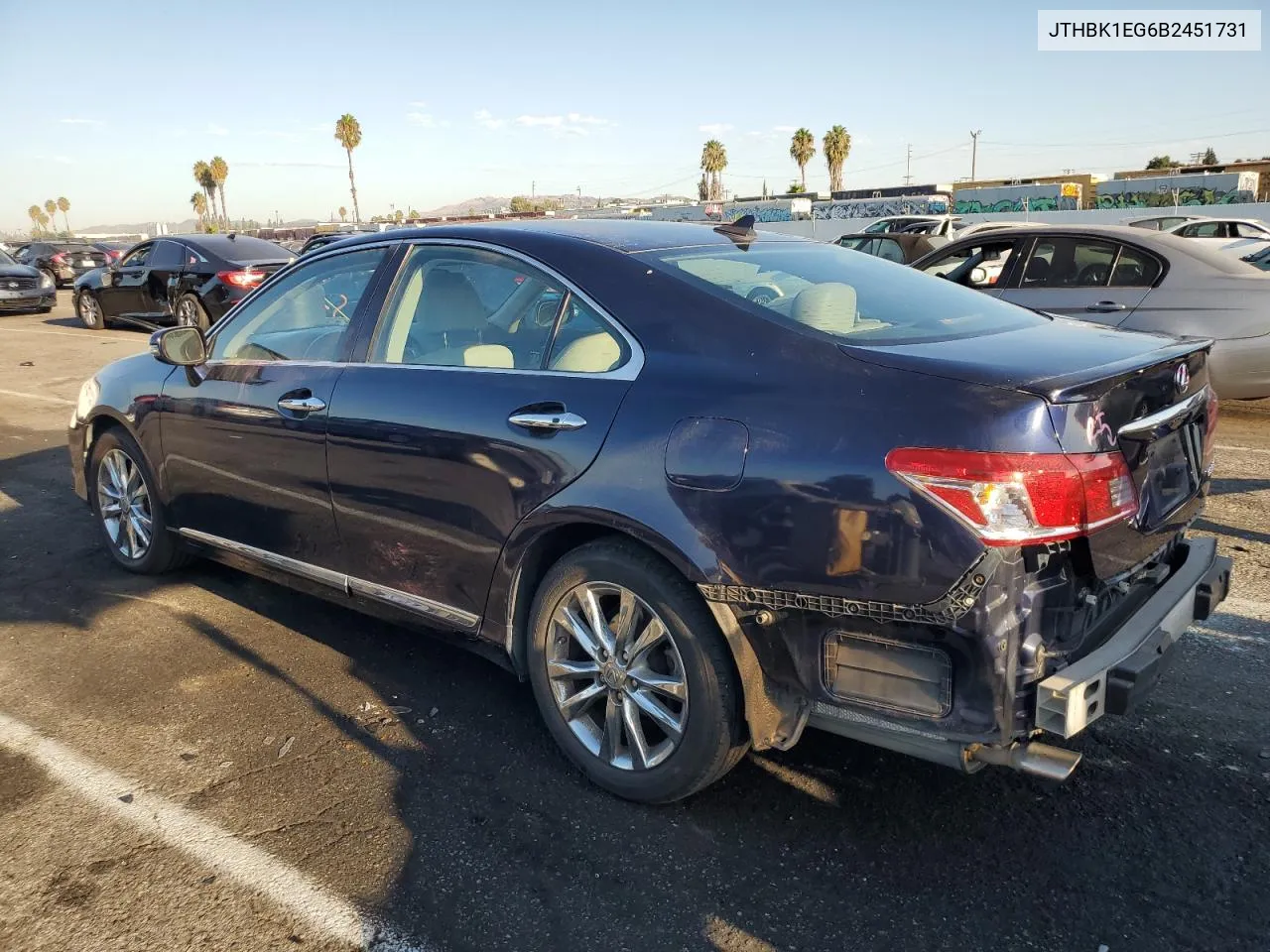 2011 Lexus Es 350 VIN: JTHBK1EG6B2451731 Lot: 70341934