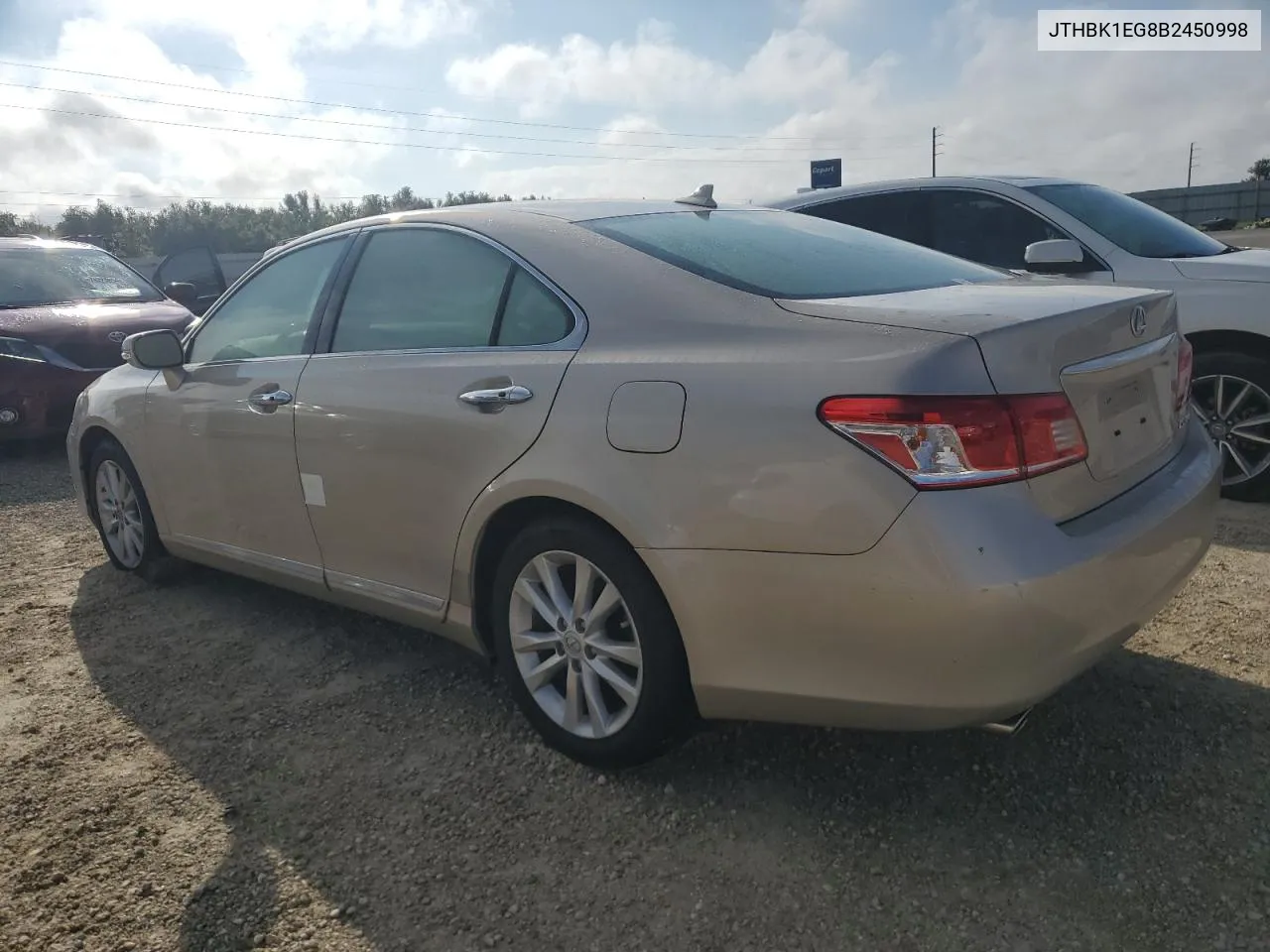 2011 Lexus Es 350 VIN: JTHBK1EG8B2450998 Lot: 74261304