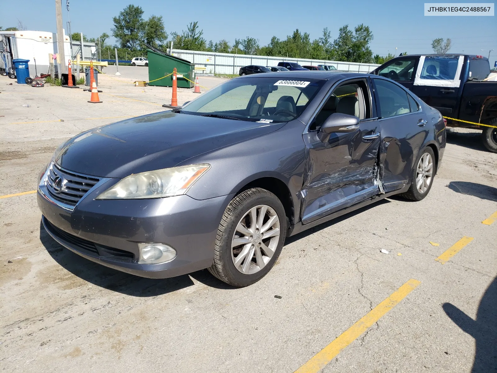 2012 Lexus Es 350 4D VIN: JTHBK1EG4C2488567 Lot: 63666804