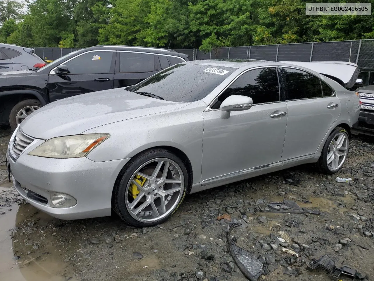 2012 Lexus Es 350 VIN: JTHBK1EG0C2496505 Lot: 64317794