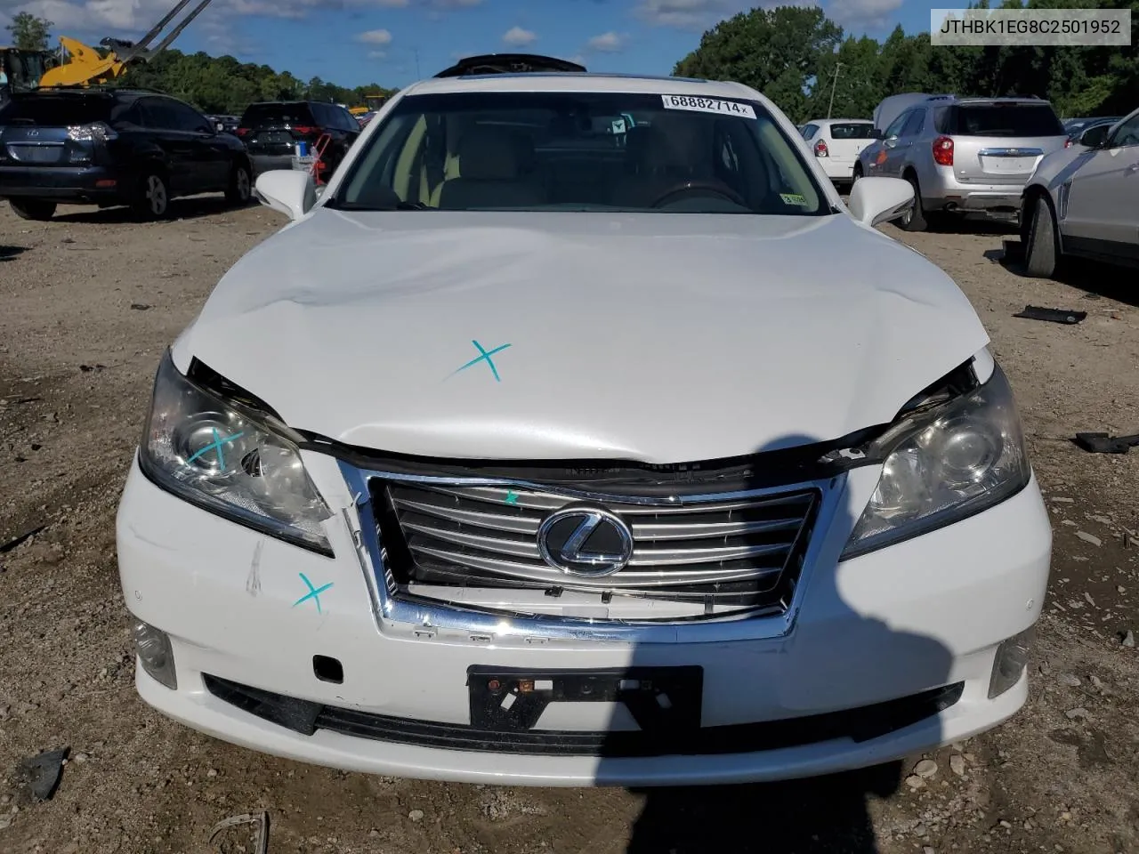 2012 Lexus Es 350 VIN: JTHBK1EG8C2501952 Lot: 68882714