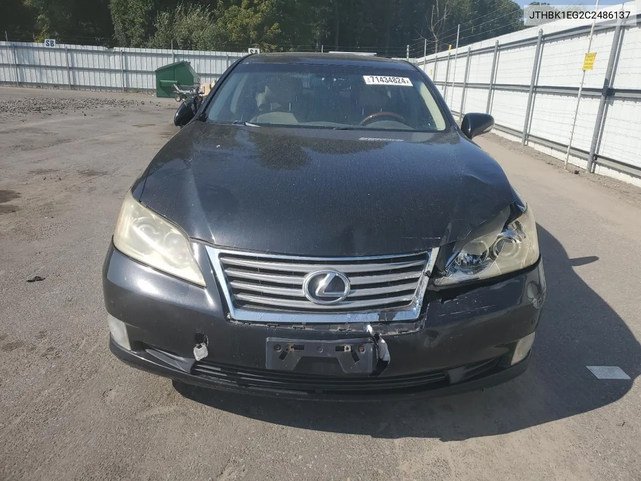 2012 Lexus Es 350 VIN: JTHBK1EG2C2486137 Lot: 71434824