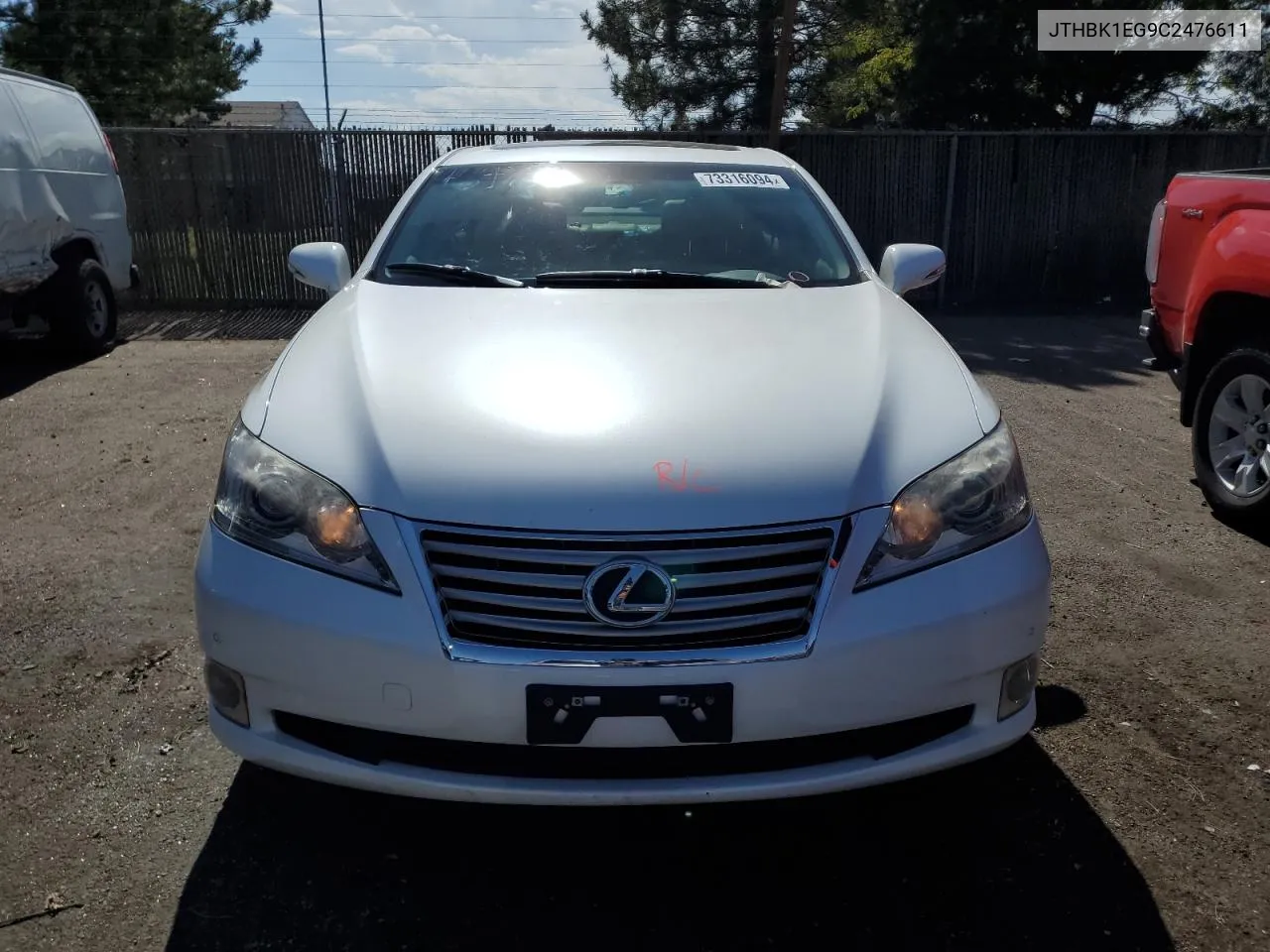 2012 Lexus Es 350 VIN: JTHBK1EG9C2476611 Lot: 73316094