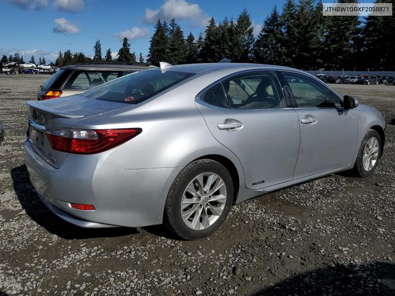 2015 Lexus Es 300H VIN: JTHBW1GGXF2098871 Lot: 75763674