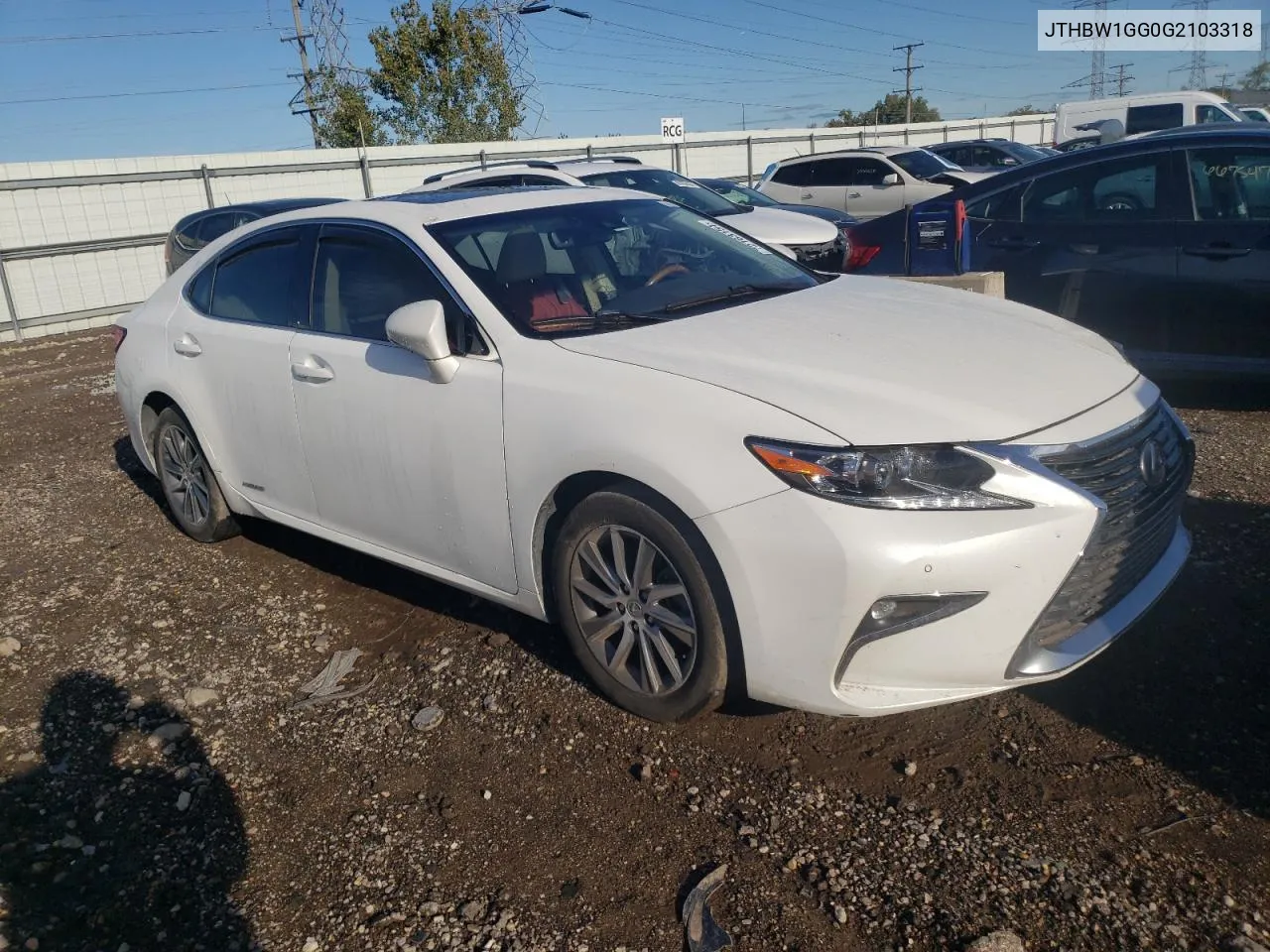 2016 Lexus Es 300H VIN: JTHBW1GG0G2103318 Lot: 72163154