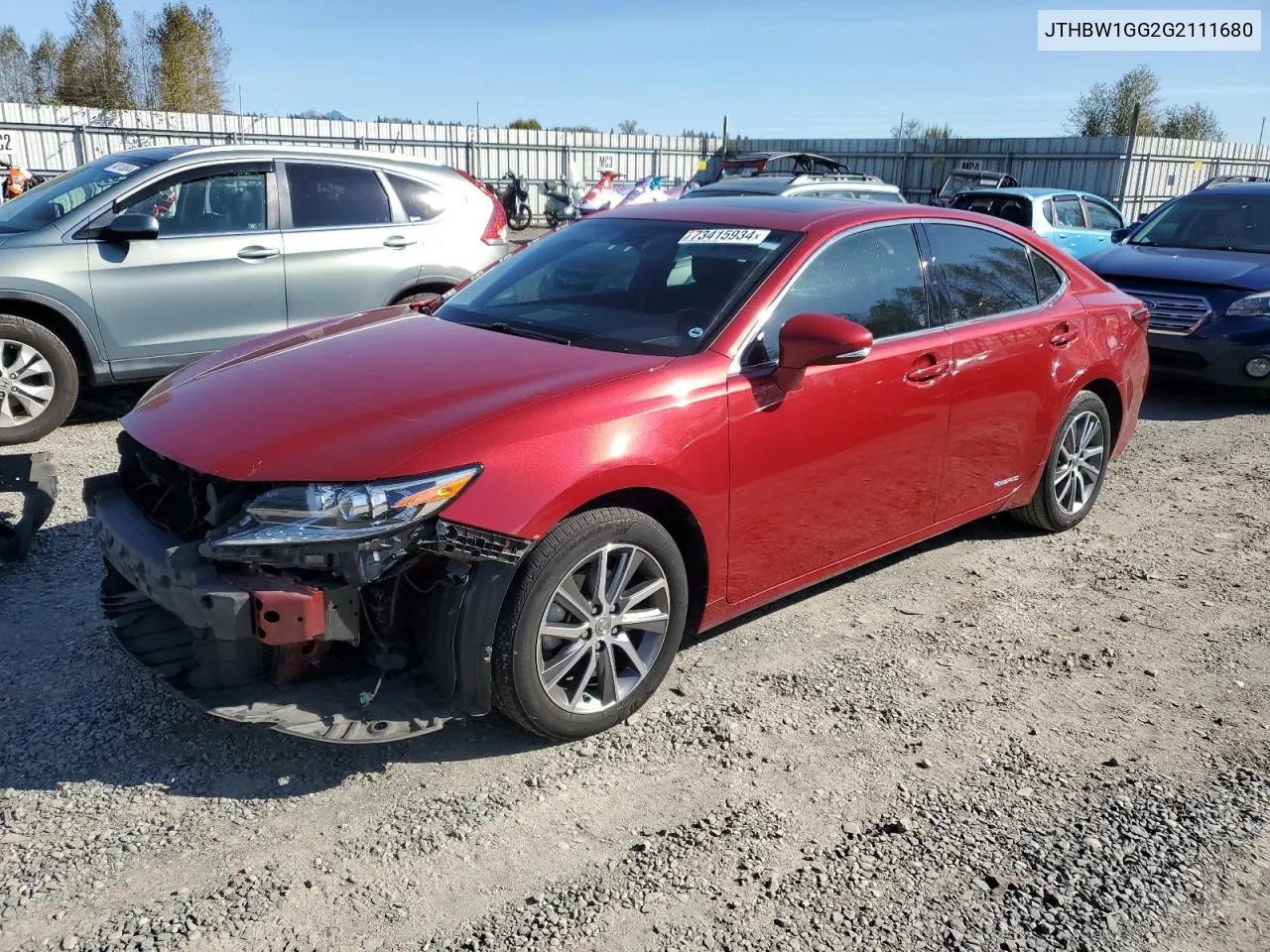 2016 Lexus Es 300H VIN: JTHBW1GG2G2111680 Lot: 73415934