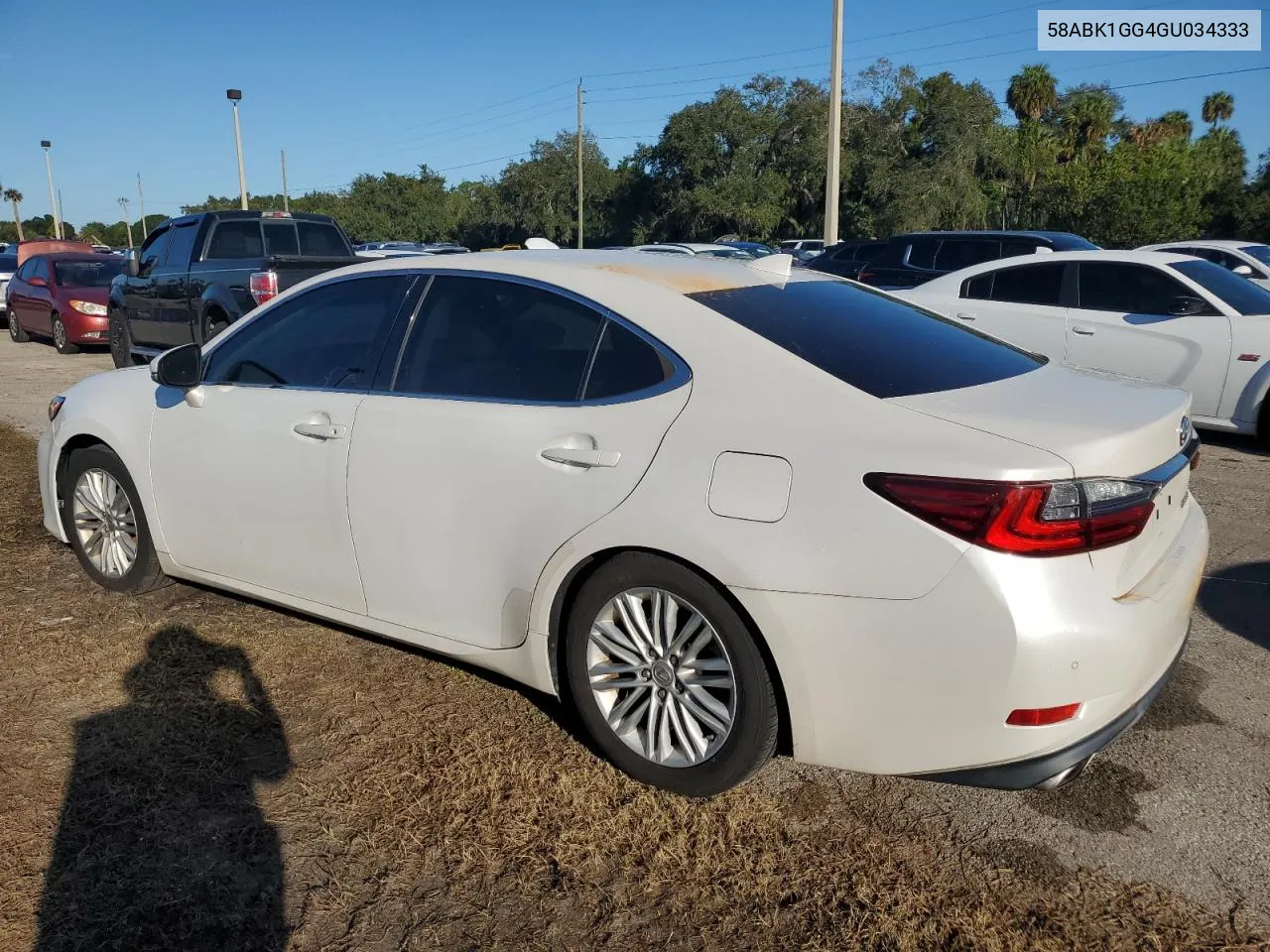 2016 Lexus Es 350 VIN: 58ABK1GG4GU034333 Lot: 74430254