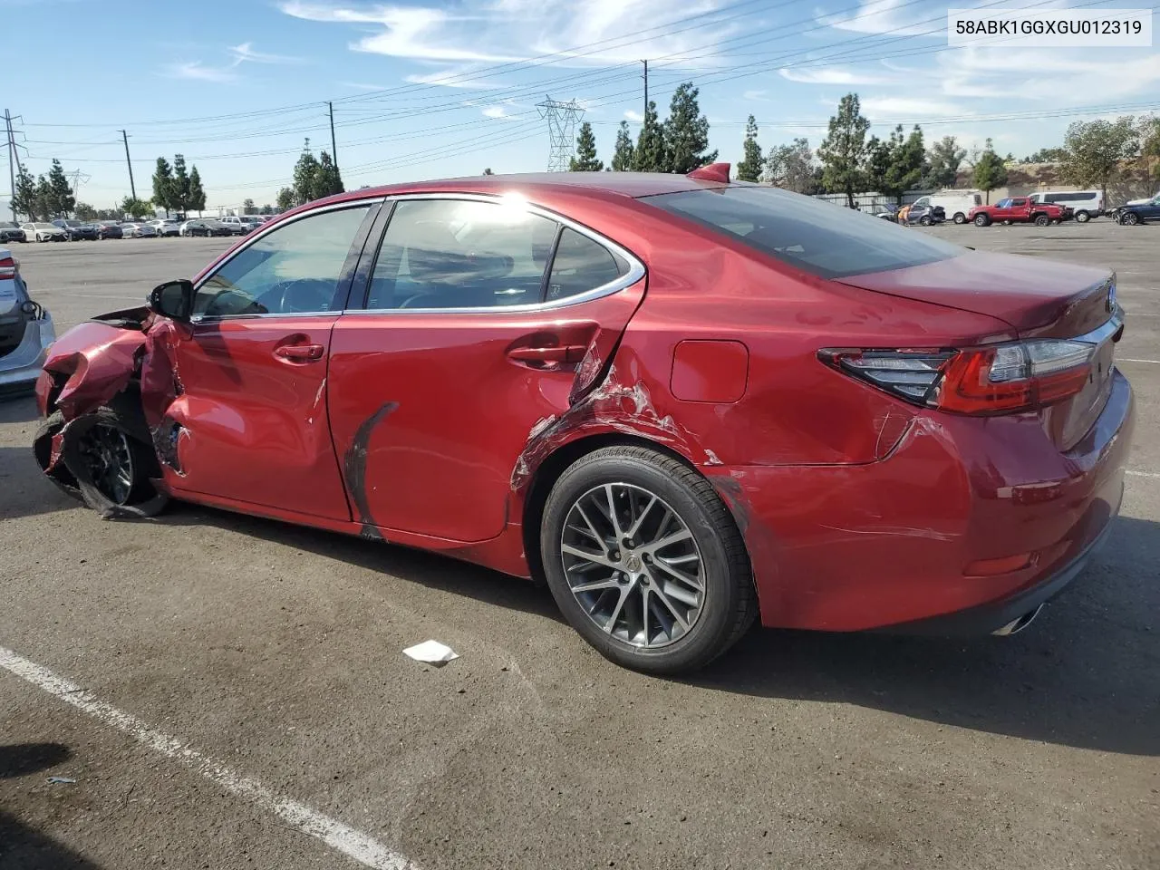 2016 Lexus Es 350 VIN: 58ABK1GGXGU012319 Lot: 75314114